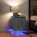 Tables de chevet avec lumières LED 2 pcs sonoma gris 38x34x50cm - Photo n°1