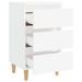 Tables de chevet avec pieds en bois 2 pcs Blanc 40x35x69 cm - Photo n°4