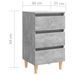 Tables de chevet avec pieds en bois 2 pcs Gris béton 40x35x69cm - Photo n°8