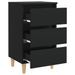 Tables de chevet avec pieds en bois 2 pcs Noir 40x35x69 cm - Photo n°6