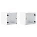 Tables de chevet avec portes en verre 2 pcs blanc 35x37x35 cm - Photo n°1