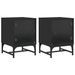 Tables de chevet avec portes en verre 2 pcs noir 35x37x50 cm - Photo n°1