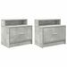 Tables de chevet avec tiroir 2 pcs gris béton 51x31x47 cm - Photo n°2