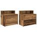 Tables de chevet avec tiroir 2 pcs vieux bois 51x31x47 cm - Photo n°2