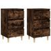 Tables de chevet et pieds en bois 2 pcs Chêne fumé 40x35x69 cm - Photo n°1