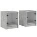 Tables de chevet et portes vitrées 2 pcs gris béton 35x37x42 cm - Photo n°1