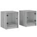 Tables de chevet et portes vitrées 2pcs sonoma gris 35x37x42cm - Photo n°1