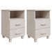 Tables de chevet HAMAR 2 pcs Blanc 40x35x62 cm Bois massif - Photo n°2