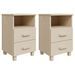 Tables de chevet HAMAR 2 pcs Marron miel 40x35x62cm Bois massif - Photo n°2