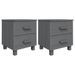 Tables de chevet HAMAR 2pcs Gris foncé 40x35x44,5cm Bois massif - Photo n°1