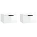 Tables de chevet murales 2 pcs Blanc brillant 34x30x20 cm - Photo n°2