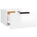 Tables de chevet murales 2 pcs Blanc brillant 34x30x20 cm - Photo n°6