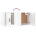 Tables de chevet murales 2 pcs Blanc brillant 50x30x47 cm - Photo n°9