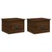 Tables de chevet murales 2 pcs Chêne marron 41,5x36x28 cm - Photo n°2