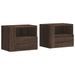 Tables de chevet murales 2 pcs chêne marron 45x30x35 cm - Photo n°2