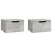 Tables de chevet murales 2 pcs Gris béton 34x30x20 cm - Photo n°2