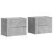 Tables de chevet murales 2 pcs gris béton 45x30x35 cm - Photo n°2