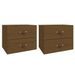 Tables de chevet murales 2 pcs Marron miel 50x36x40 cm - Photo n°2