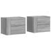 Tables de chevet murales 2 pcs sonoma gris 45x30x35 cm - Photo n°2