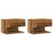 Tables de chevet murales 2 pcs vieux bois - Photo n°2