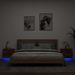 Tables de chevet murales avec lumières LED 2 pcs chêne fumé - Photo n°2