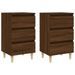 Tables de chevet pieds en bois 2 pcs Chêne marron 40x35x69 cm - Photo n°1