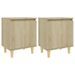 Tables de chevet pieds en bois 2 pcs Chêne sonoma 40x30x50 cm - Photo n°1