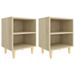 Tables de chevet pieds en bois 2 pcs Chêne sonoma 40x30x50 cm 2 - Photo n°2