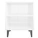 Tables de chevet pieds en métal 2 pcs Blanc brillant 40x30x50cm - Photo n°5