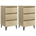 Tables de chevet pieds en métal 2 pcs Chêne sonoma 40x35x69 cm - Photo n°1