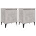 Tables de chevet pieds en métal 2 pcs Gris béton 40x30x50 cm - Photo n°1