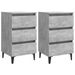 Tables de chevet pieds en métal 2 pcs Gris béton 40x35x69 cm - Photo n°1