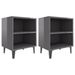 Tables de chevet pieds en métal 2 pcs Gris brillant 40x30x50 cm - Photo n°1