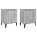 Tables de chevet pieds en métal 2 pcs Sonoma gris 40x30x50 cm - Photo n°1