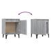 Tables de chevet pieds en métal 2 pcs Sonoma gris 40x30x50 cm - Photo n°6