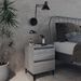 Tables de chevet pieds en métal 2 pcs Sonoma gris 40x35x50 cm - Photo n°1
