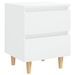 Tables de chevet pieds en pin 2 pcs Blanc brillant 40x35x50 cm - Photo n°4