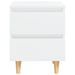 Tables de chevet pieds en pin 2 pcs Blanc brillant 40x35x50 cm - Photo n°5