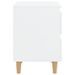 Tables de chevet pieds en pin 2 pcs Blanc brillant 40x35x50 cm - Photo n°6