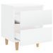 Tables de chevet pieds en pin 2 pcs Blanc brillant 40x35x50 cm - Photo n°7