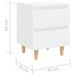 Tables de chevet pieds en pin 2 pcs Blanc brillant 40x35x50 cm - Photo n°8