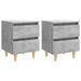 Tables de chevet pieds en pin 2 pcs Gris béton 40x35x50 cm - Photo n°1