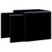 Tables gigognes 2 pcs Noir 42 x 42 x 41,5 cm Verre trempé - Photo n°1