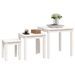 Tables gigognes 3 pcs Blanc Bois de pin massif - Photo n°4