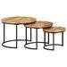 Tables gigognes 3 pcs bois de manguier massif brut - Photo n°1