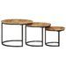 Tables gigognes 3 pcs bois de manguier massif brut - Photo n°3