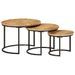 Tables gigognes 3 pcs bois de manguier massif brut - Photo n°8