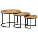 Tables gigognes 3 pcs bois de manguier massif brut - Photo n°9