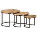 Tables gigognes 3 pcs bois de manguier massif brut - Photo n°10