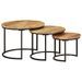 Tables gigognes 3 pcs bois de manguier massif brut - Photo n°11